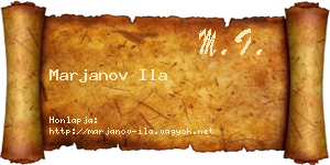 Marjanov Ila névjegykártya